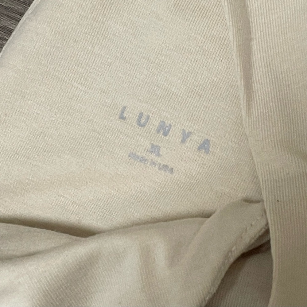 Lunya Restore Pocket Jumpsuit Latte White Tapered Skinny Leg Loungewear Sz XL. - Picture 9 of 12
